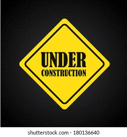 under construction design over black background vector illustration