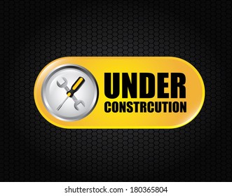 under construction design over black background vector illustration