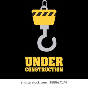 Under construction design over black background, vector illustration