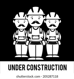 under construction design over black background vector illustration 