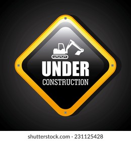 Under construction design over black background,vector illustration