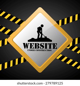 Under construction design over black background, vector illustration.