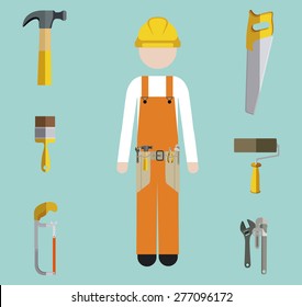 Under construction design over blue background, vector illustration