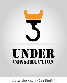 Under construction design over gray background, vector illustration