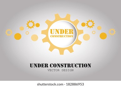 Under construction design over gray background, vector illustration