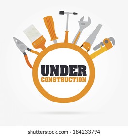 Under construction design over gray background, vector illustration