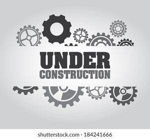 Under construction design over gray background, vector illustration