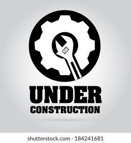 Under construction design over gray background, vector illustration