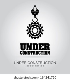 Under construction design over gray background, vector illustration