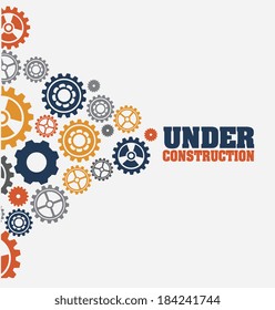 Under construction design over gray background, vector illustration