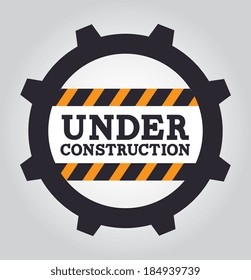 Under construction design over gray background, vector illustration