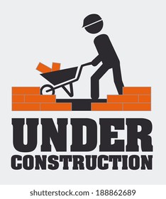 Under construction design over gray background, vector illustration