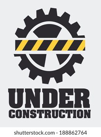 Under construction design over gray background, vector illustration