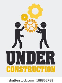 Under construction design over gray background, vector illustration