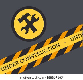 Under construction design over gray background, vector illustration