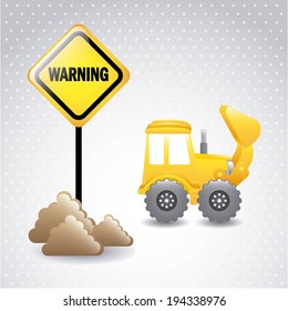 Under construction design over gray background, vector illustration