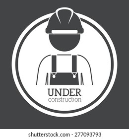Under construction design over grey background, vector illustration