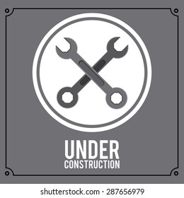 Under construction design over grey background, vector illustration