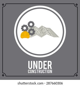 Under construction design over grey background, vector illustration