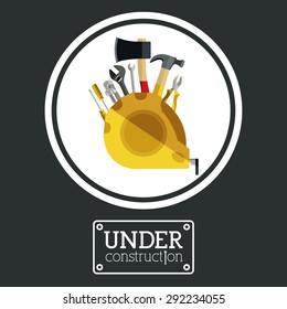 Under construction design over grey background, vector illustration