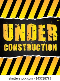 under construction design over lineal background vector illustration