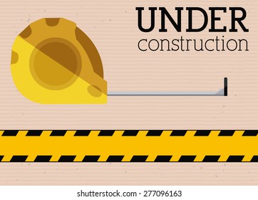 Under construction design over pink background, vector illustration