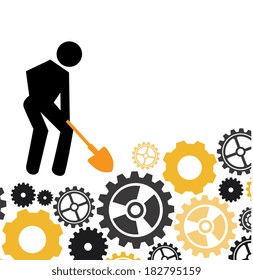 Under construction design over white background, illustration