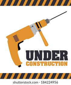 Under construction design over white background, vector illustration