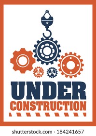 Under construction design over white background, vector illustration
