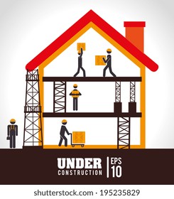 Under construction design over white background,vector illustration