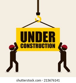 under construction design over white  background vector illustration