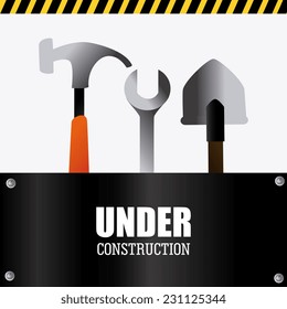 Under construction design over white background,vector illustration