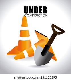 Under construction design over white background,vector illustration