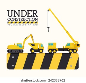 Under construction design over white background, vector illustration.