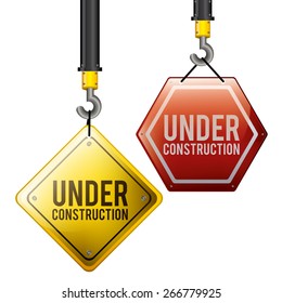 Under Construction design over white background, vector illustration