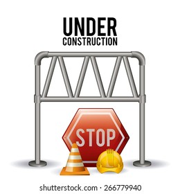 Under Construction design over white background, vector illustration