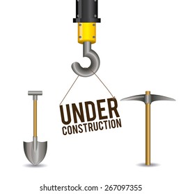 Under Construction design over white background, vector illustration