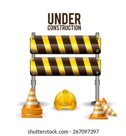 Under Construction design over white background, vector illustration