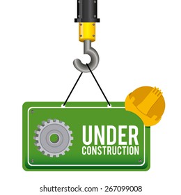 Under Construction design over white background, vector illustration