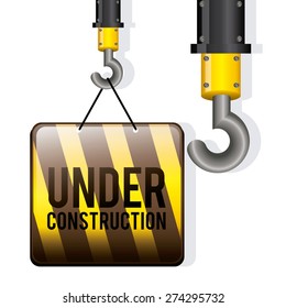 Under construction design over white background, vector illustration