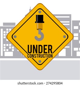 Under construction design over white background, vector illustration
