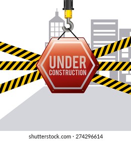 Under construction design over white background, vector illustration