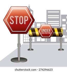 Under construction design over white background, vector illustration