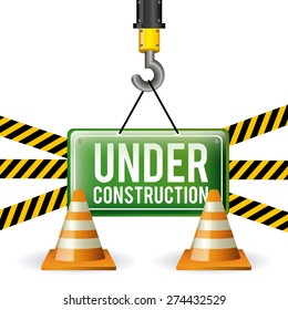 Under construction design over white background, vector illustration