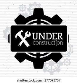 Under construction design over white background, vector illustration