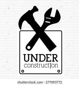 Under construction design over white background, vector illustration
