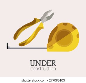 Under construction design over white background, vector illustration