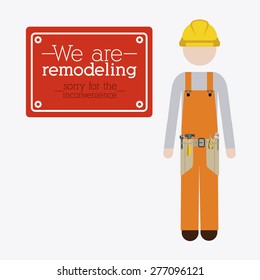 Under construction design over white background, vector illustration