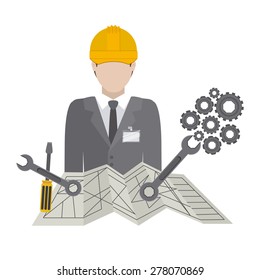 Under construction design over white background, vector illustration