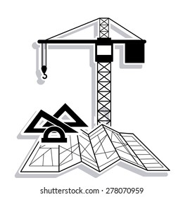 Under construction design over white background, vector illustration